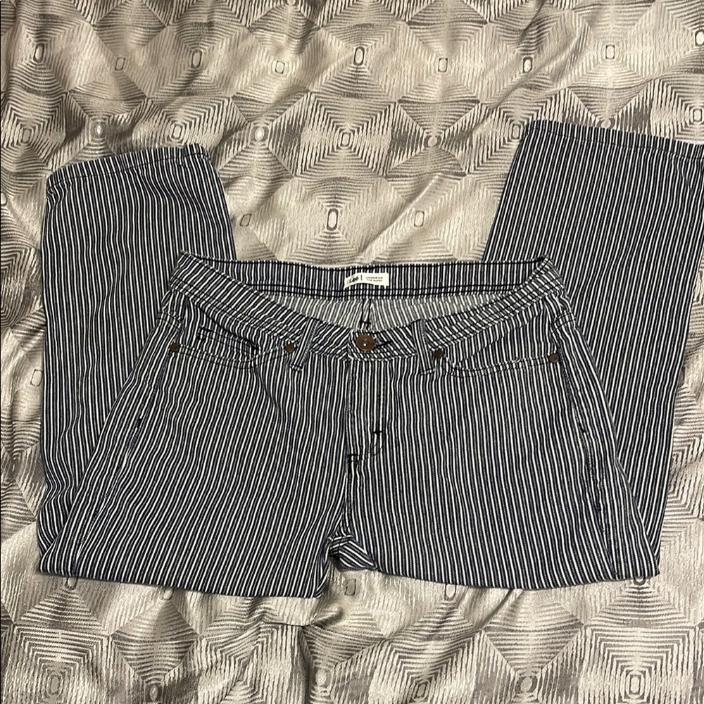 Lee Navy and White Striped Jeans